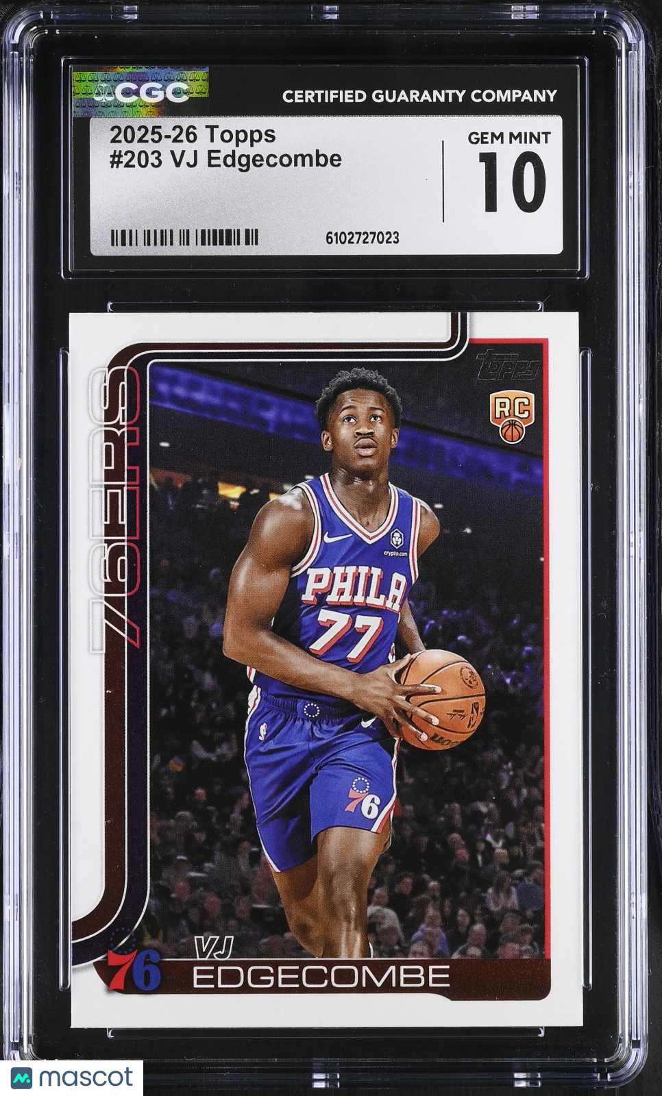 2025-26 Topps VJ Edgecombe Rookie #203 CGC 10 Philadelphia 76ers
