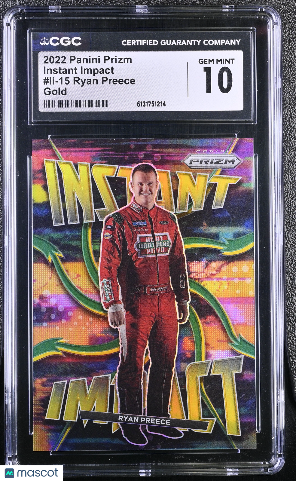 2022 Panini Prizm Ryan Preece Gold /10 Instant Impact #II-15 CGC 10