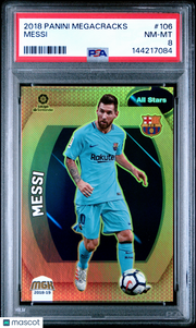 2018 Panini Megacracks Messi #106 PSA 8 FC Barcelona