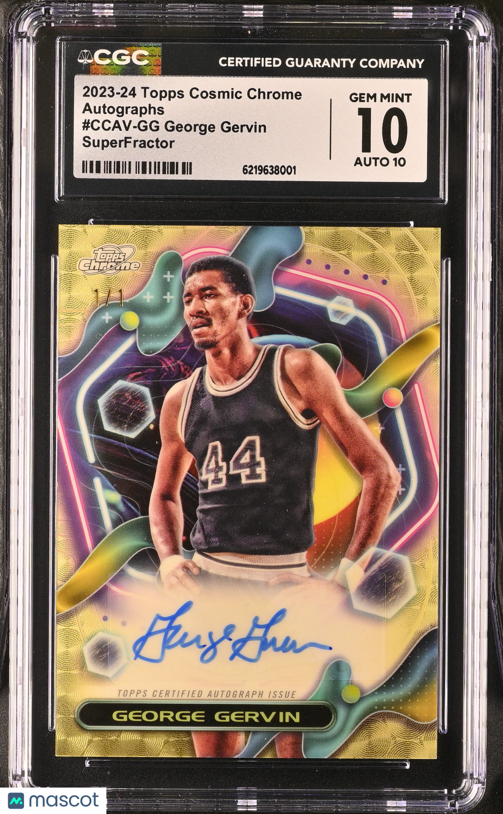 2023-24 Topps Cosmic Chrome George Gervin SuperFractor Autograph 1/1 CGC 10