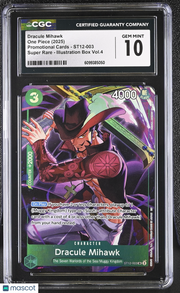 One Piece Promotional Cards Dracule Mihawk Illustration Box 4 CGC 10 ST12-003
