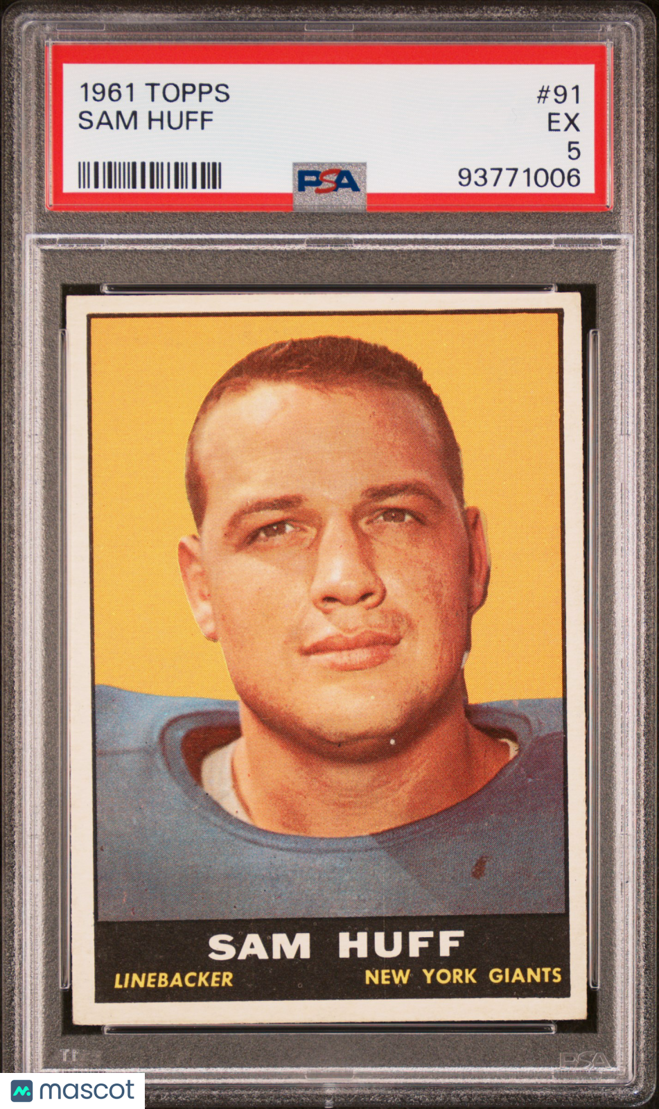 1961 Topps Sam Huff #91 PSA 5