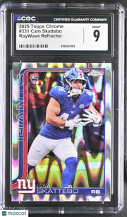 2025 Topps Chrome Cam Skattebo RayWave Refractor Rookie #331 CGC 9 Giants