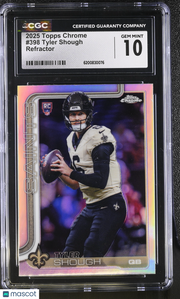 2025 Topps Chrome Tyler Shough Refractor Rookie #398 CGC 10 New Orleans Saints