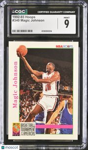1992-93 Hoops Magic Johnson #340 CGC 9 Los Angeles Lakers