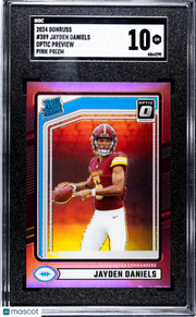 2024 Donruss Jayden Daniels Optic Preview Pink Rookie #389 SGC 10 Commanders