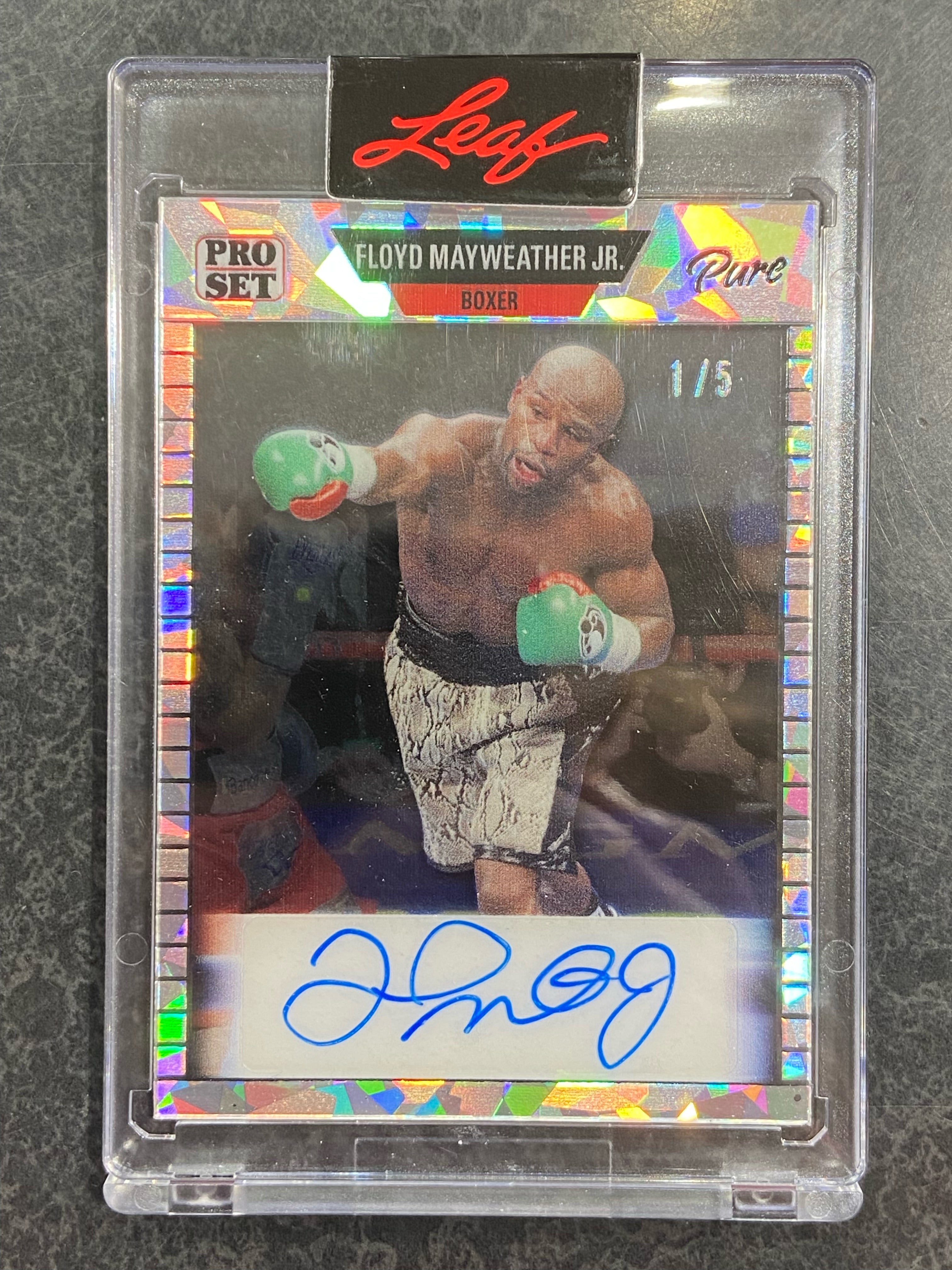2023 Leaf Pro Set Pure Floyd Mayweather Jr 1989 Autograph Crystal 89-FM1 /5