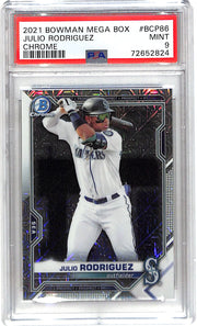 2021 Julio Rodriguez Bowman Chrome Mega Box Mojo BCP-86 PSA Mint 9