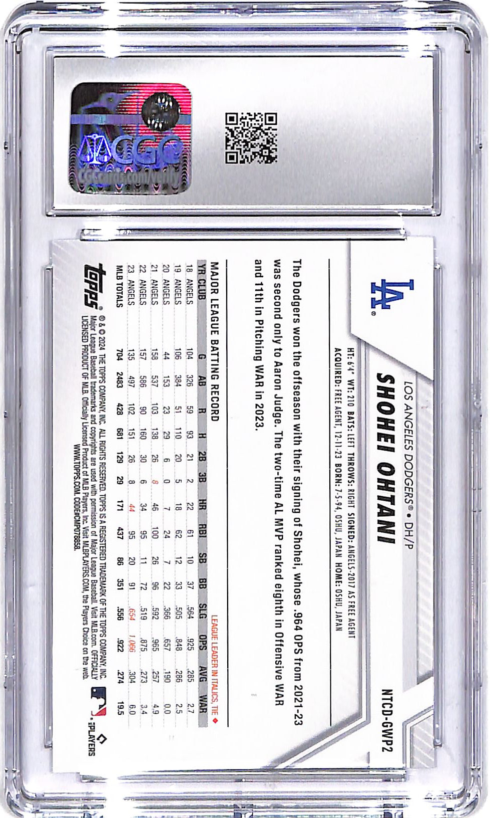 2024 Topps National Trading Card Day Shohei Ohtani CGC 10 Dodgers