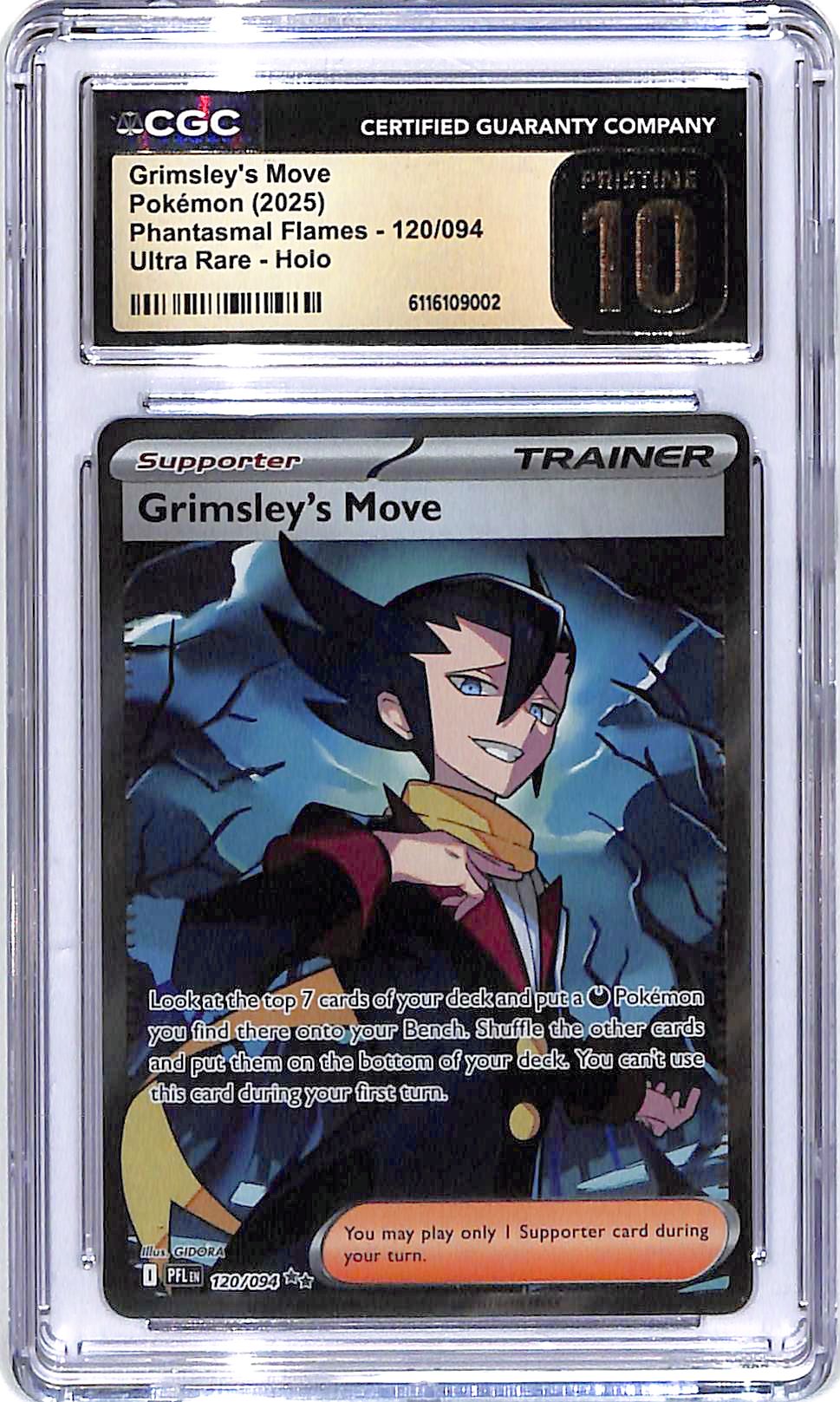 2025 Grimsley's Move Phantasmal Flames 120/94 Ultra Rare Holo CGC Pristine 10