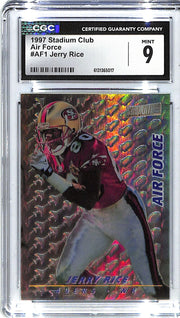 1997 Jerry Rice Stadium Club Air Force #AF1 CGC Mint 9