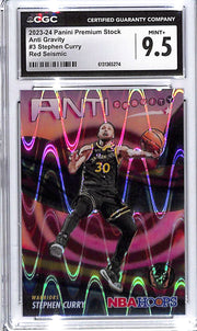 2023-24 Stephen Curry Panini Premium Stock Anti Gravity #3 Red Seismic CGC Mint Plus 9.5