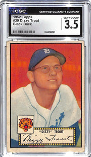 1952 Dizzy Trout Topps Black Back #39 CGC Very Good 3.5
