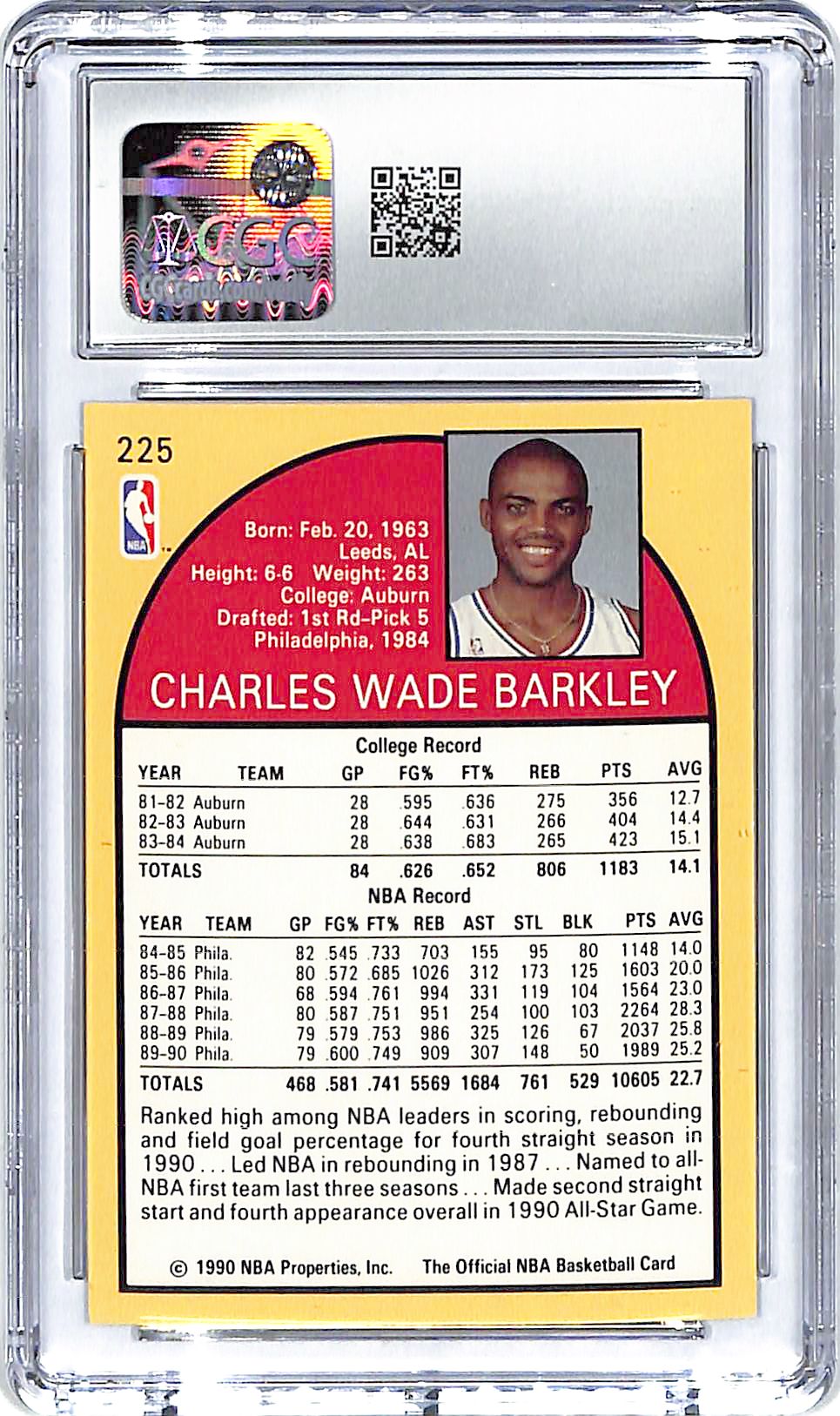 1990-91 Charles Barkley Hoops #225 CGC Gem Mint 10