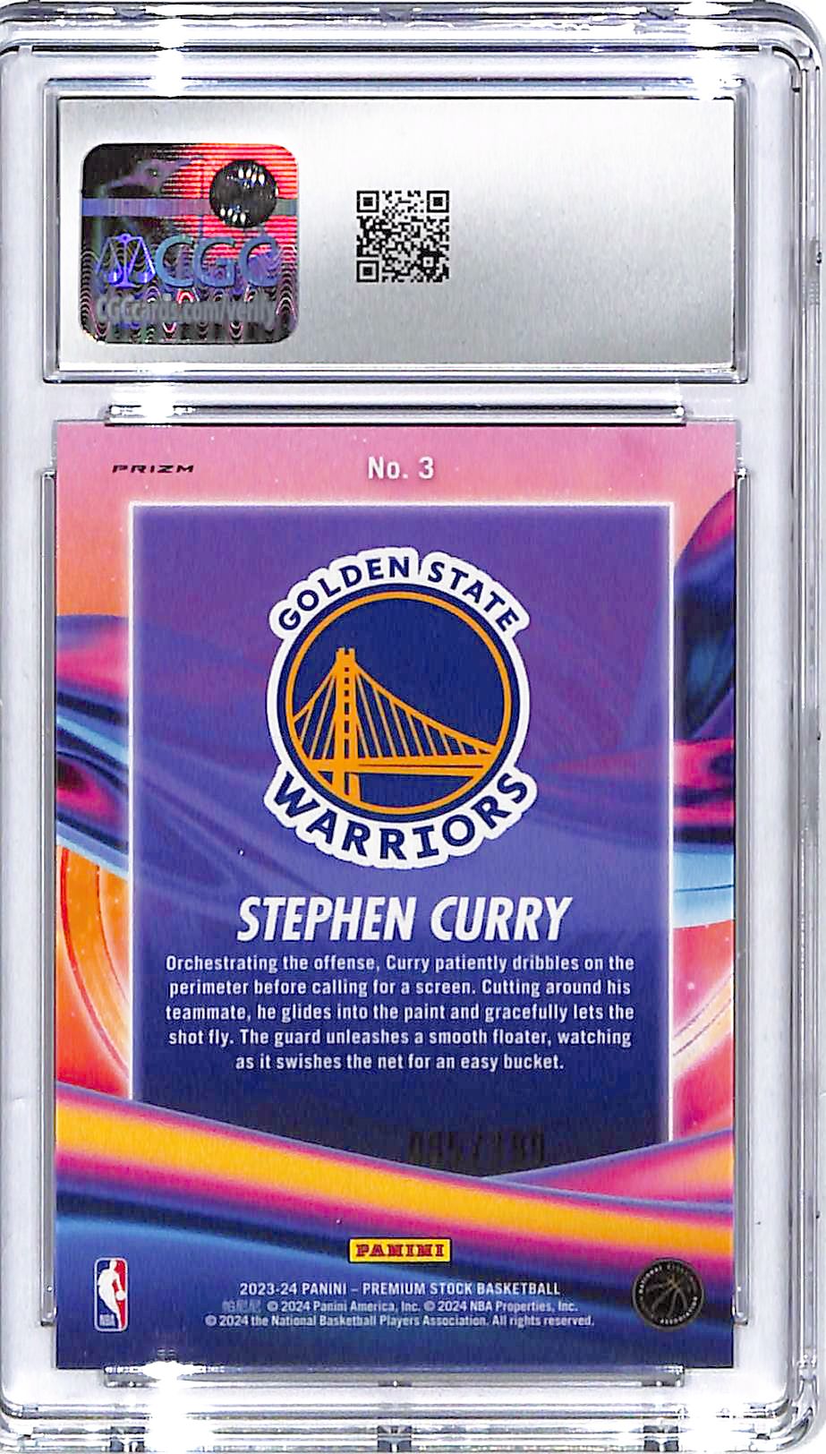 2023-24 Stephen Curry Panini Premium Stock Anti Gravity #3 Red Seismic CGC Mint Plus 9.5