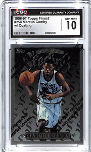 1996-97 Marcus Camby Topps Finest w/ Coating #258 CGC Gem Mint 10