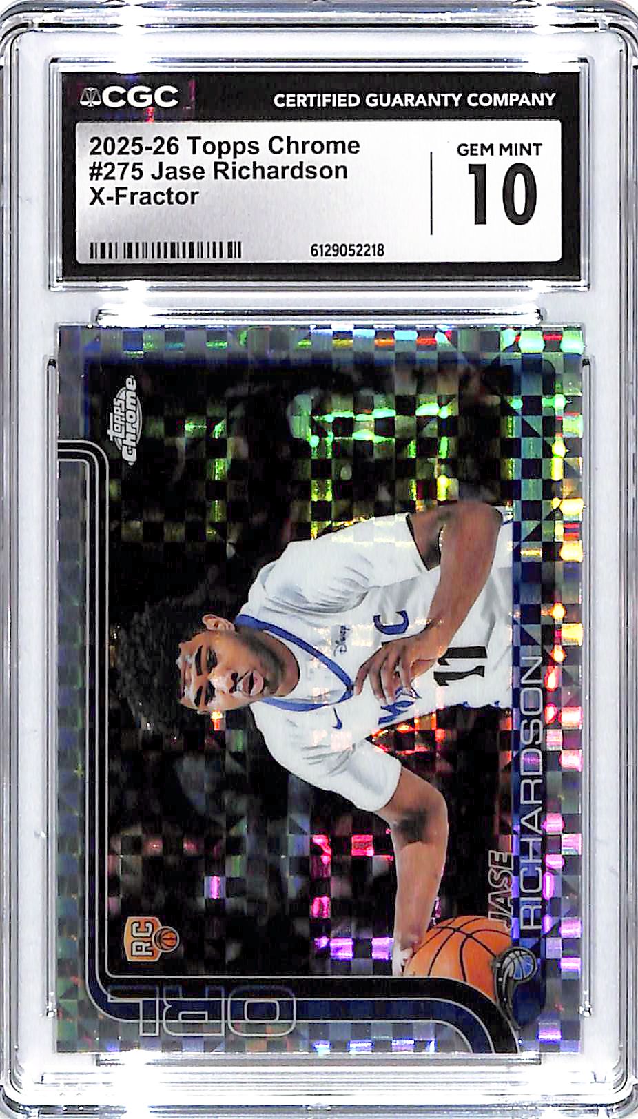 2025-26 Jase Richardson Topps Chrome X-Fractor #275 CGC Gem Mint 10