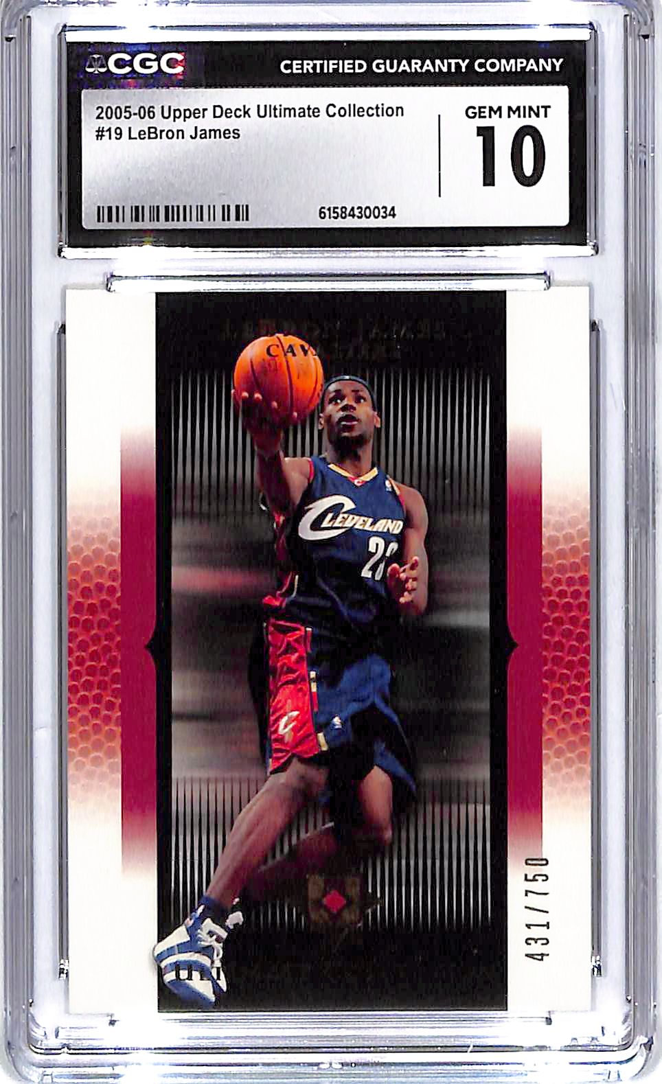 2005-06 LeBron James Upper Deck Ultimate Collection #19 CGC Gem Mint 10