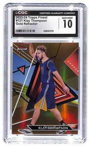 2023/24 Topps Finest Klay Thompson Gold Refractor #121 CGC 10