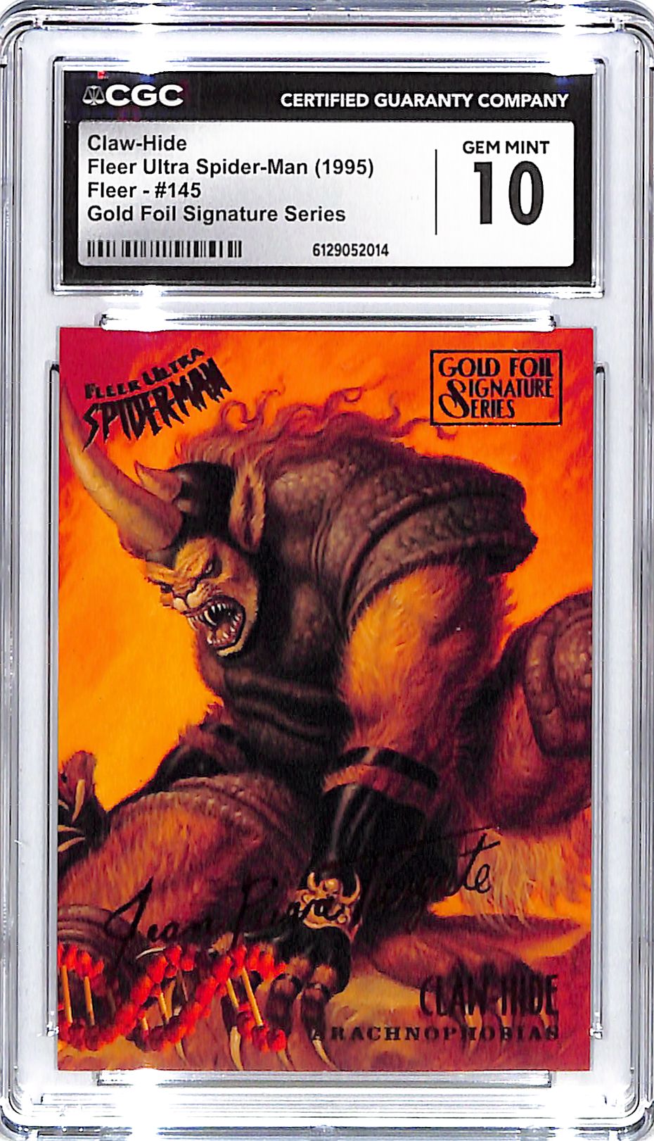 1995 Claw-Hide Fleer Ultra Spider-Man Gold Foil #145 CGC Gem Mint 10