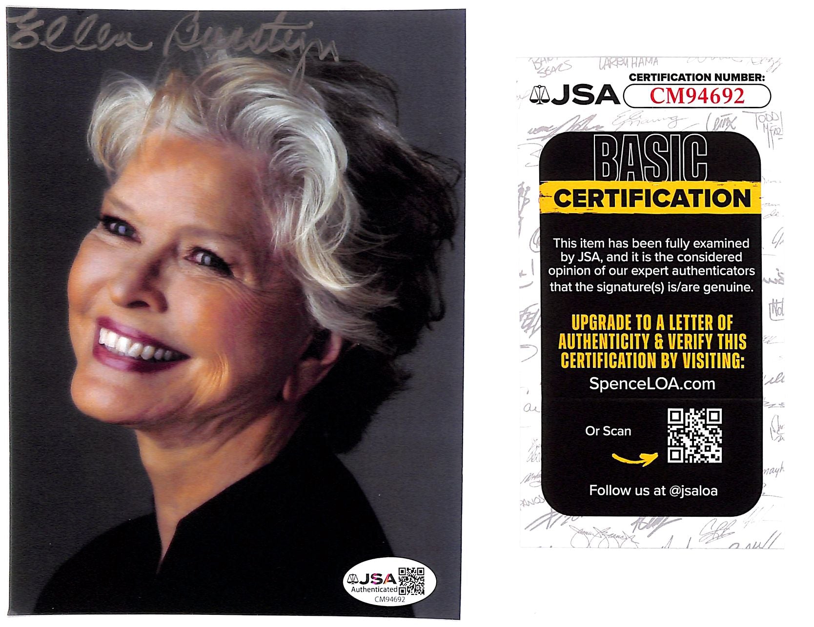Ellen Burstyn Signed Photo JSA Authentic