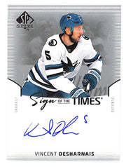 2025-26 Vincent Desharnais SP Authentic Sign of the Time Autograph