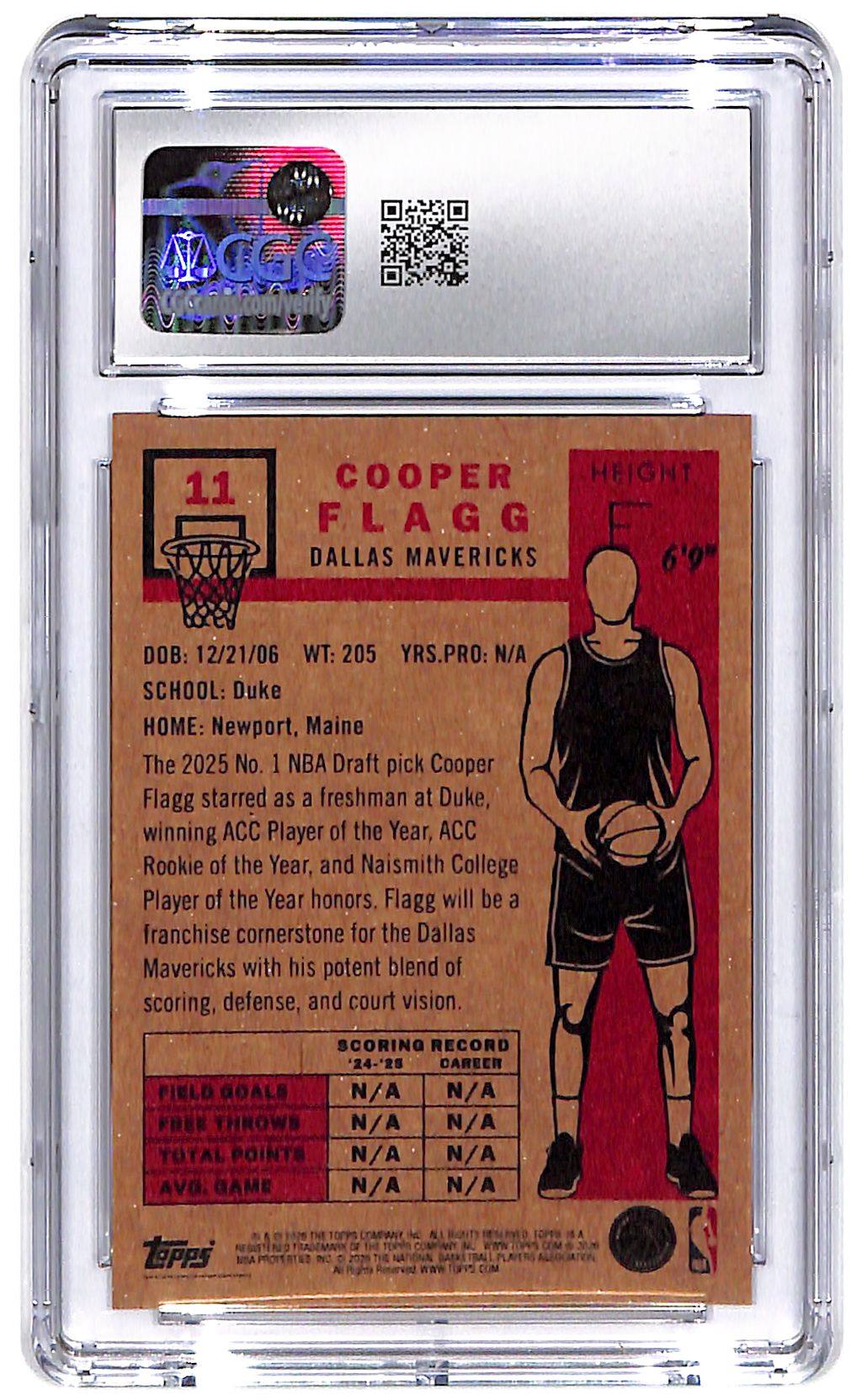 2025-26 Copper Flagg Topps Living Set #11 CGC Gem Mint 10