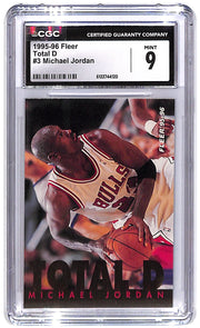 1995-96 Michael Jordan Fleer Total D #3 CGC Mint 9