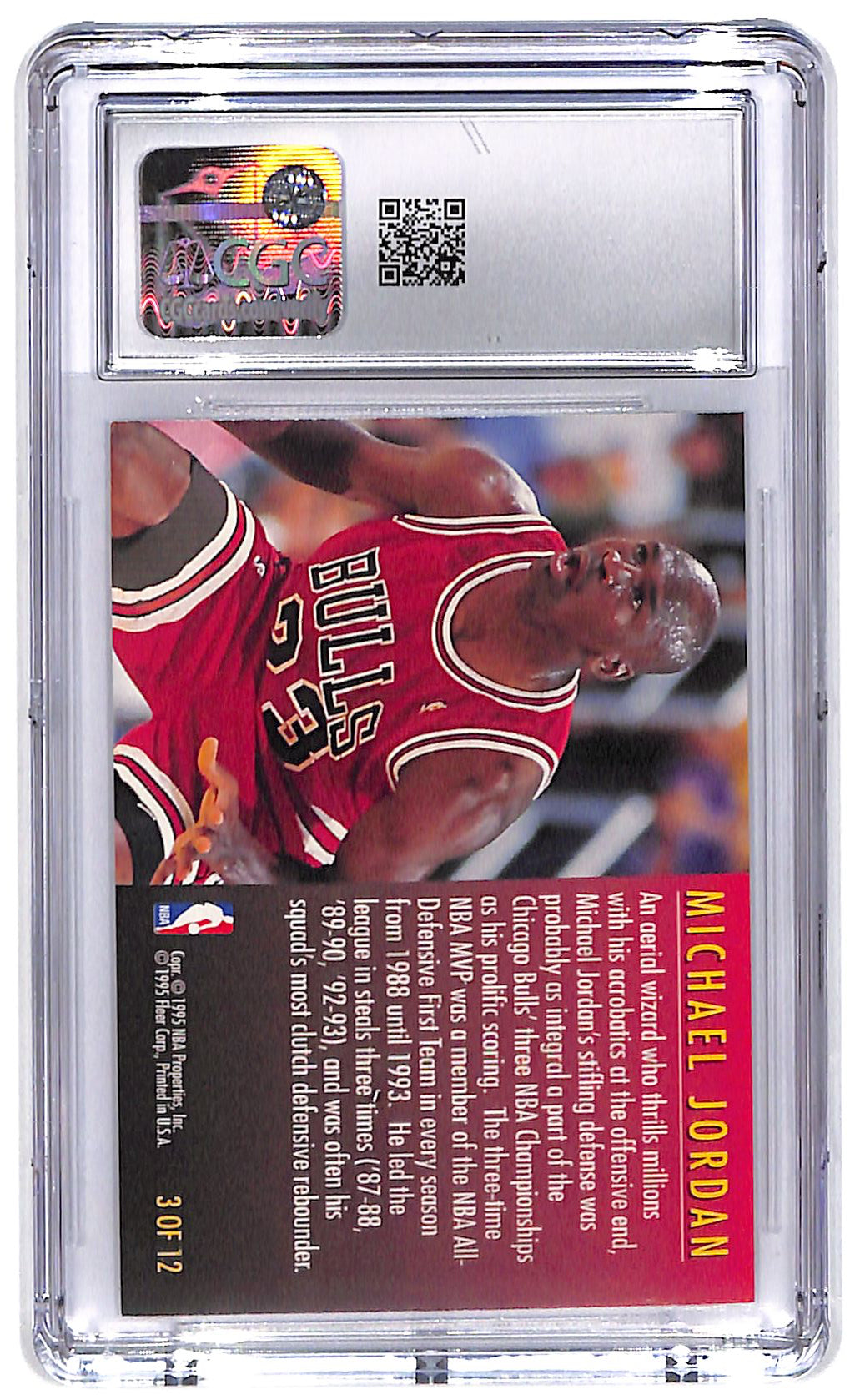 1995-96 Michael Jordan Fleer Total D #3 CGC Mint 9