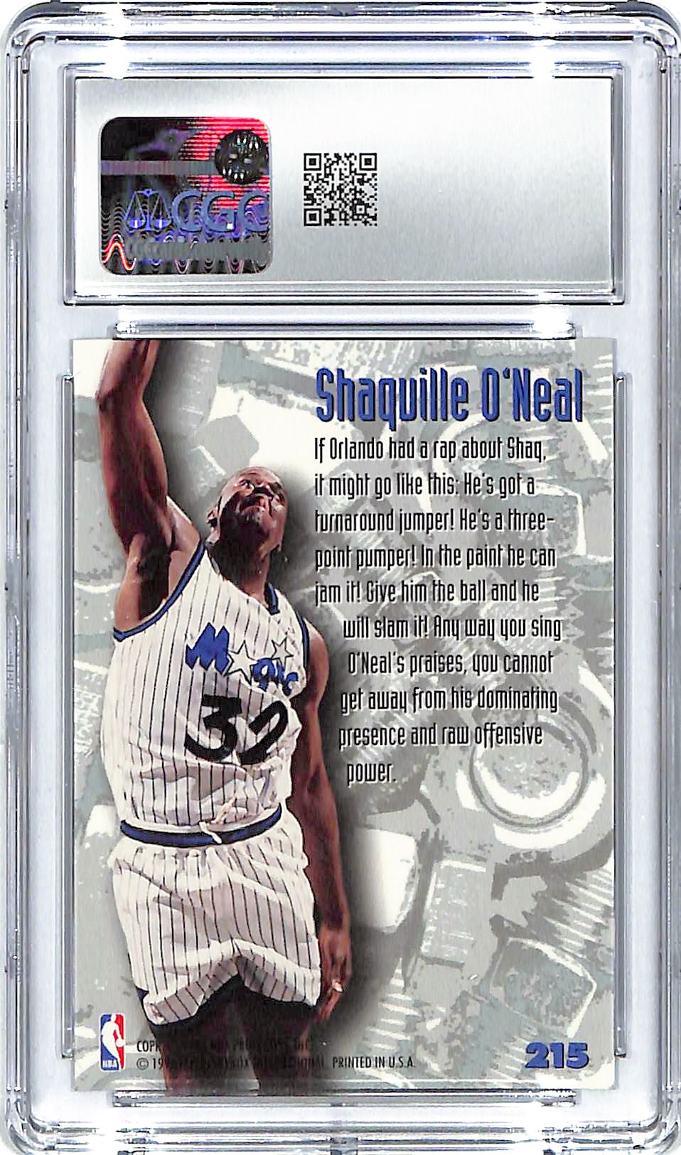 1995-96 Shaquille O'Neal Fleer Metal #215 CGC Gem Mint 10