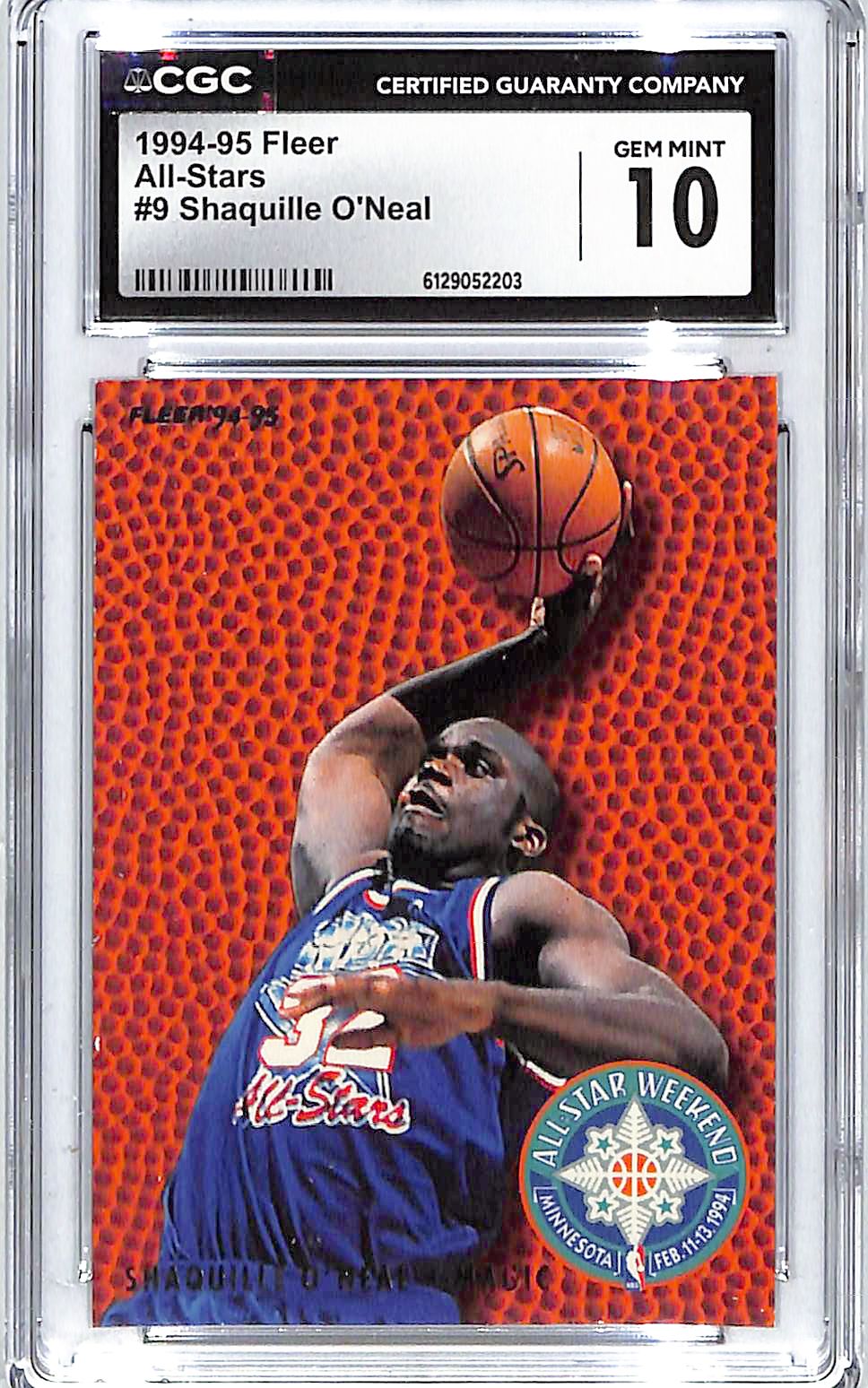 1994-95 Shaquille O'Neal Fleer All-Stars #9 CGC Gem Mint 10