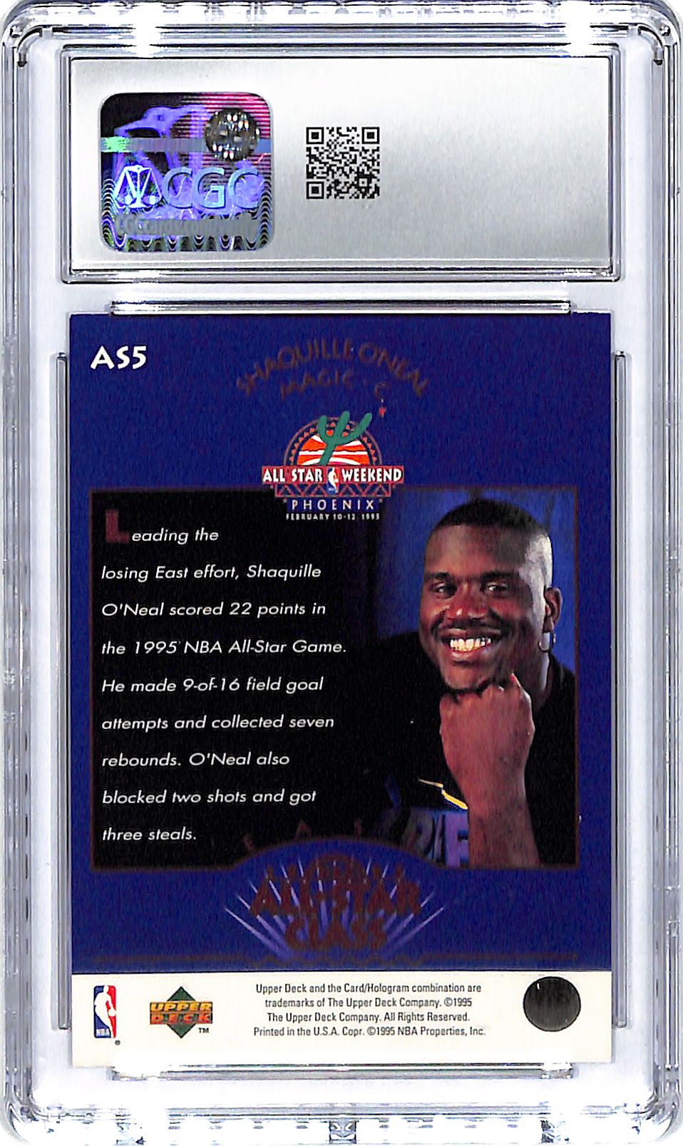 1995-96 Shaquille O'Neal Upper Deck All-Star Class #AS5 CGC Mint 9