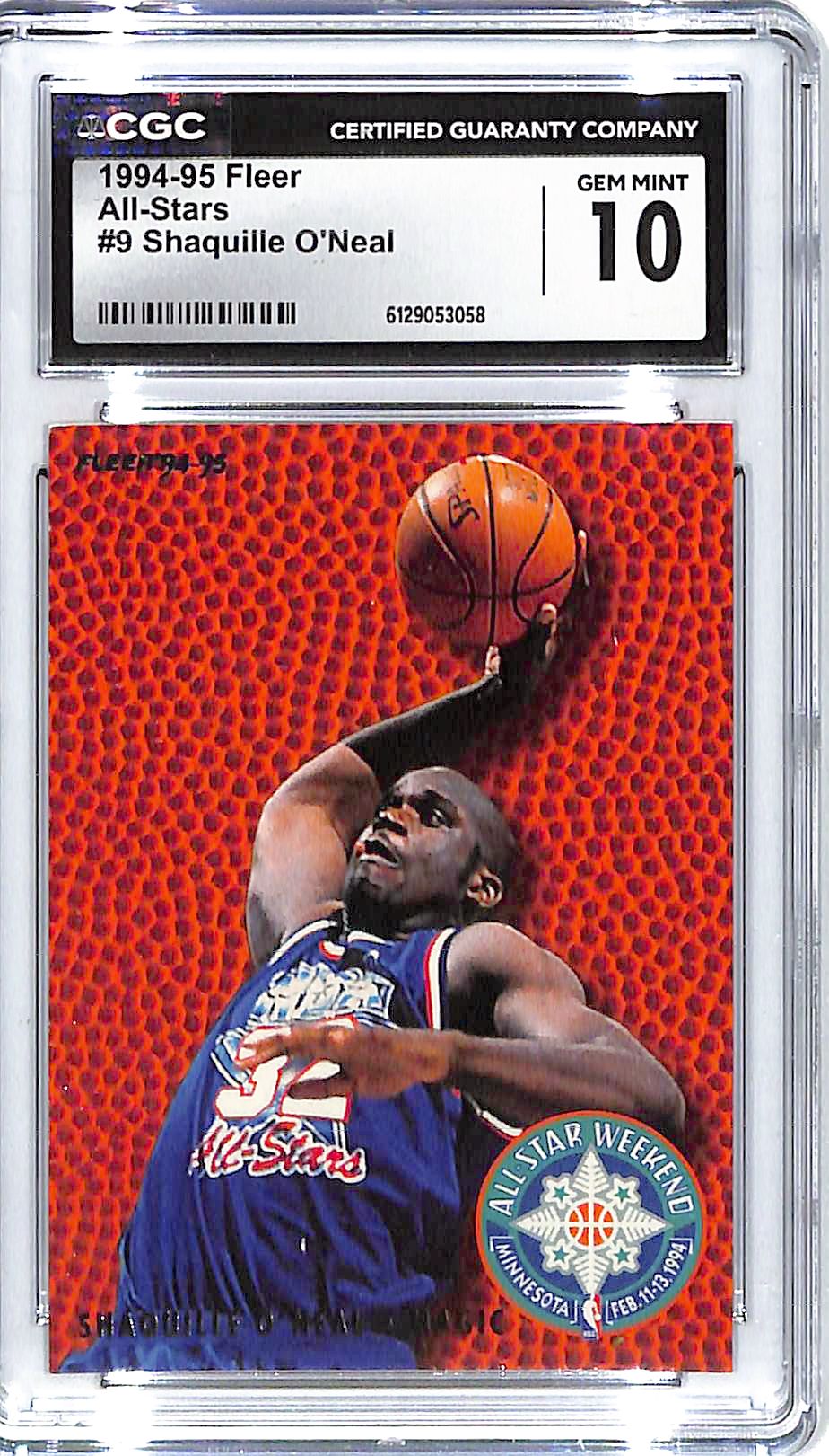 1994-95 Shaquille O'Neal Fleer All-Stars #9 CGC Gem Mint 10