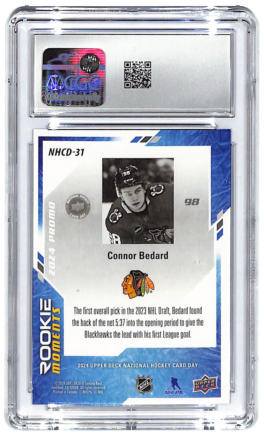 2024 Connor Bedard Upper Deck National Card Day #NHCD-31 CGC Gem Mint 10