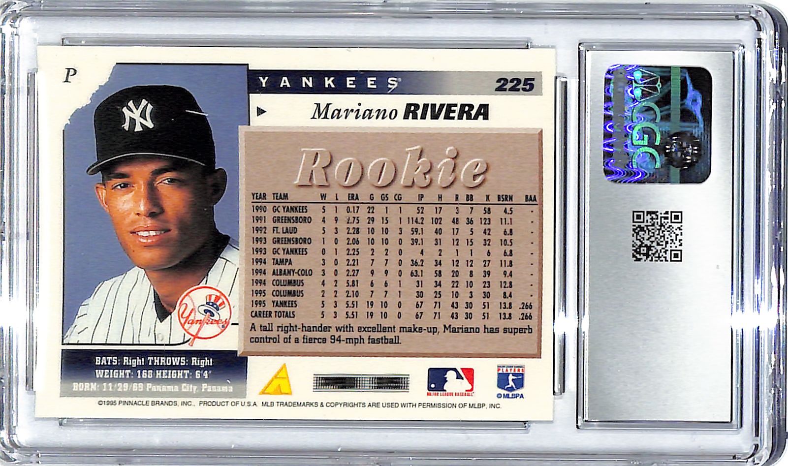 1996 Mariano Rivera Score #225 CGC Mint Plus 9.5