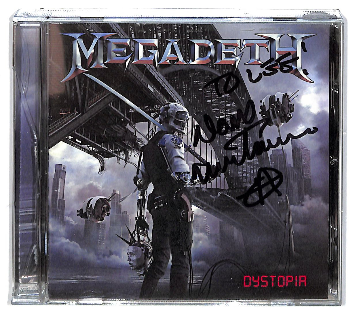 2016 Dave Mustaine Signed Megadeth Dystopia Album JSA Authentic