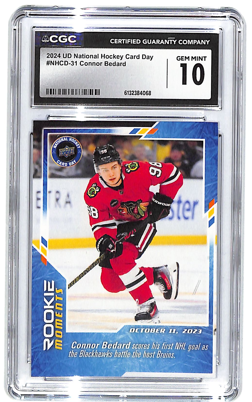 2024 Connor Bedard Upper Deck National Card Day #NHCD-31 CGC Gem Mint 10