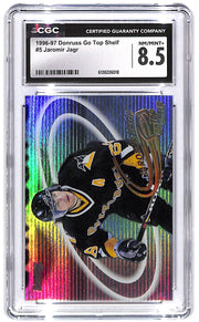 1996-97 Jaromir Jagr Donruss Go Top Shelf #5 CGC Near Mint 8.5