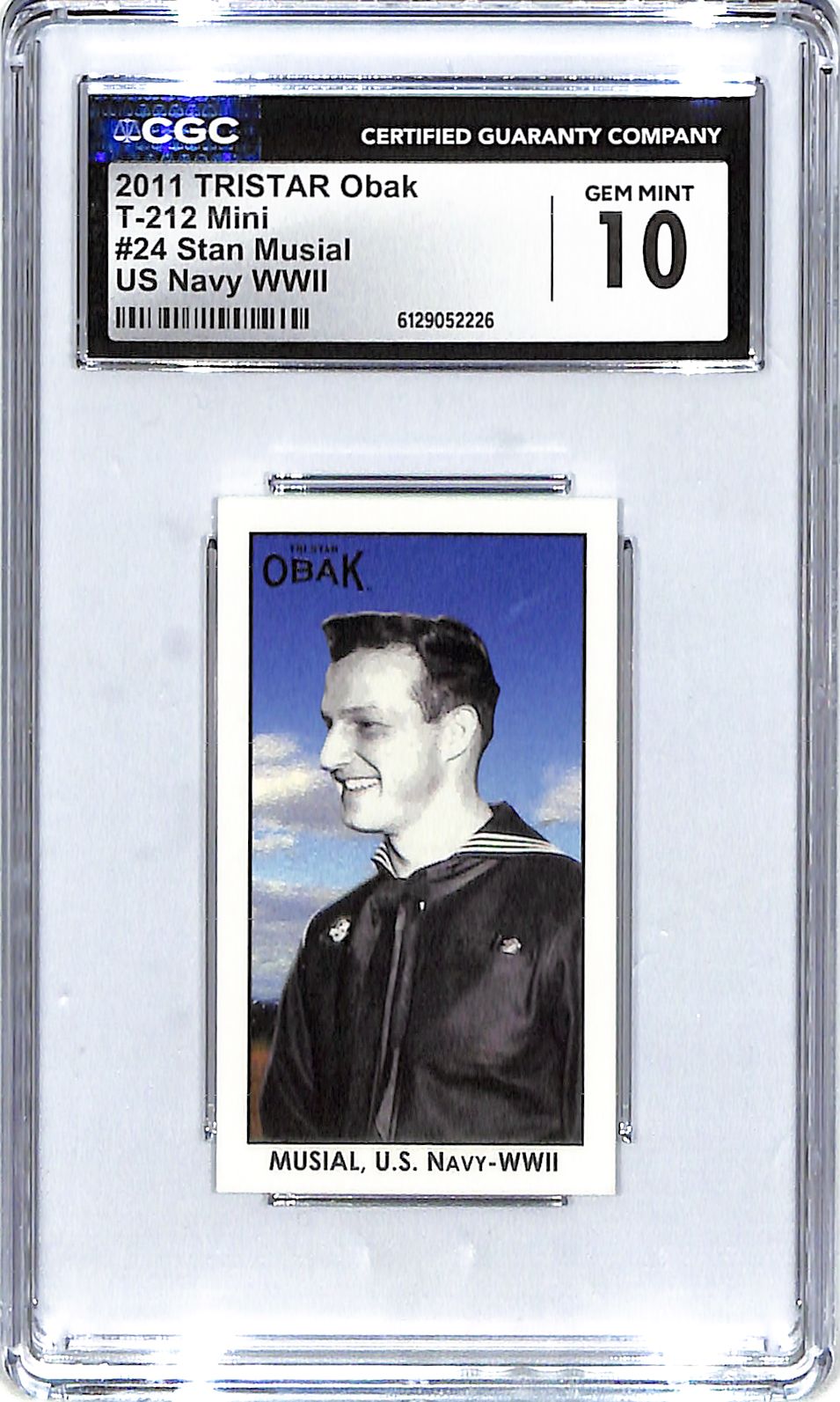 2011 Stan Musial TRISTAR Obak US Navy WWII T-212 Mini #24 CGC Gem Mint 10