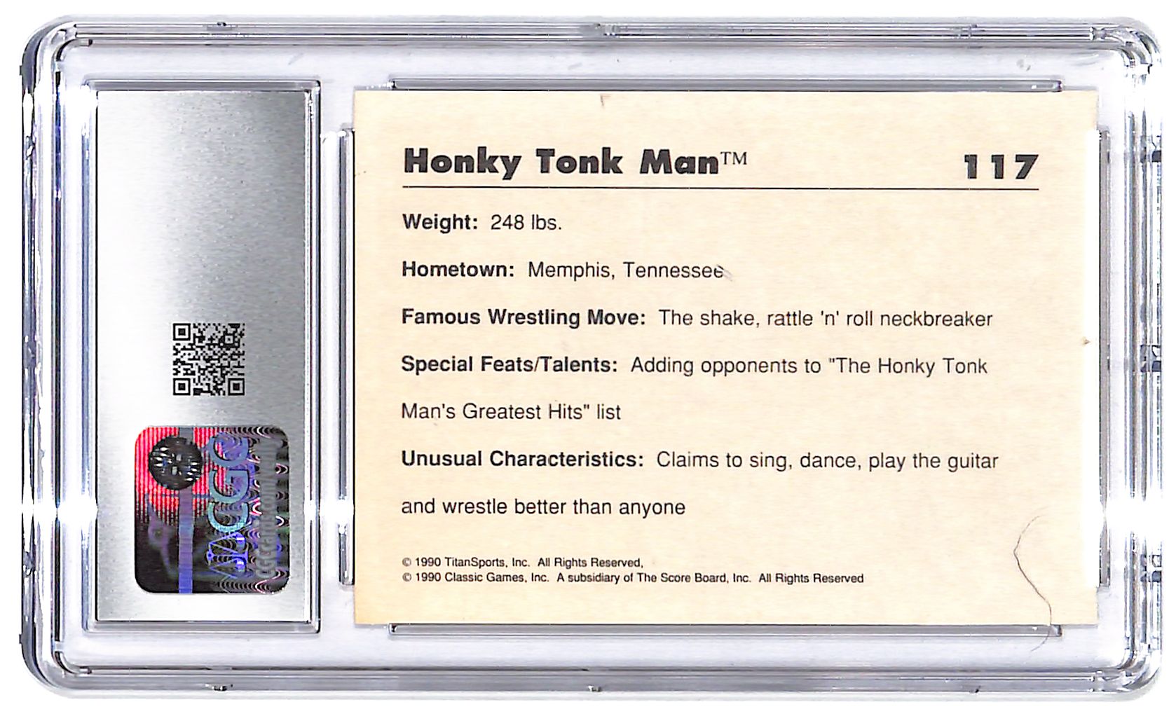 1990 Honky Tonk Man Classic WWF #117 CGC Mint Plus 9.5