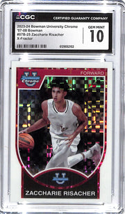 2023-24 Zaccharie Risacher Bowman U Chrome X-Fractor CGC Gem Mint 10
