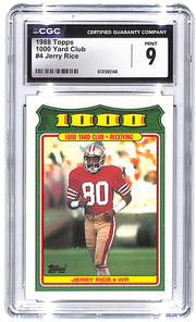 1988 Jarry Rice Topps 1000 Yard Club #4 CGC Mint 9