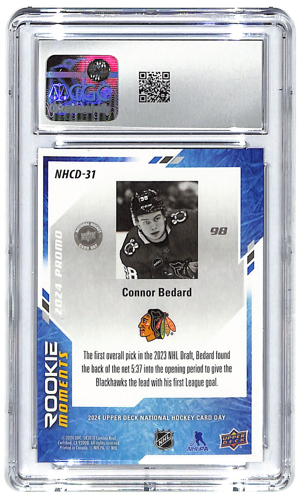 2024 Connor Bedard Upper Deck National Card Day #NHCD-31 CGC Gem Mint 10