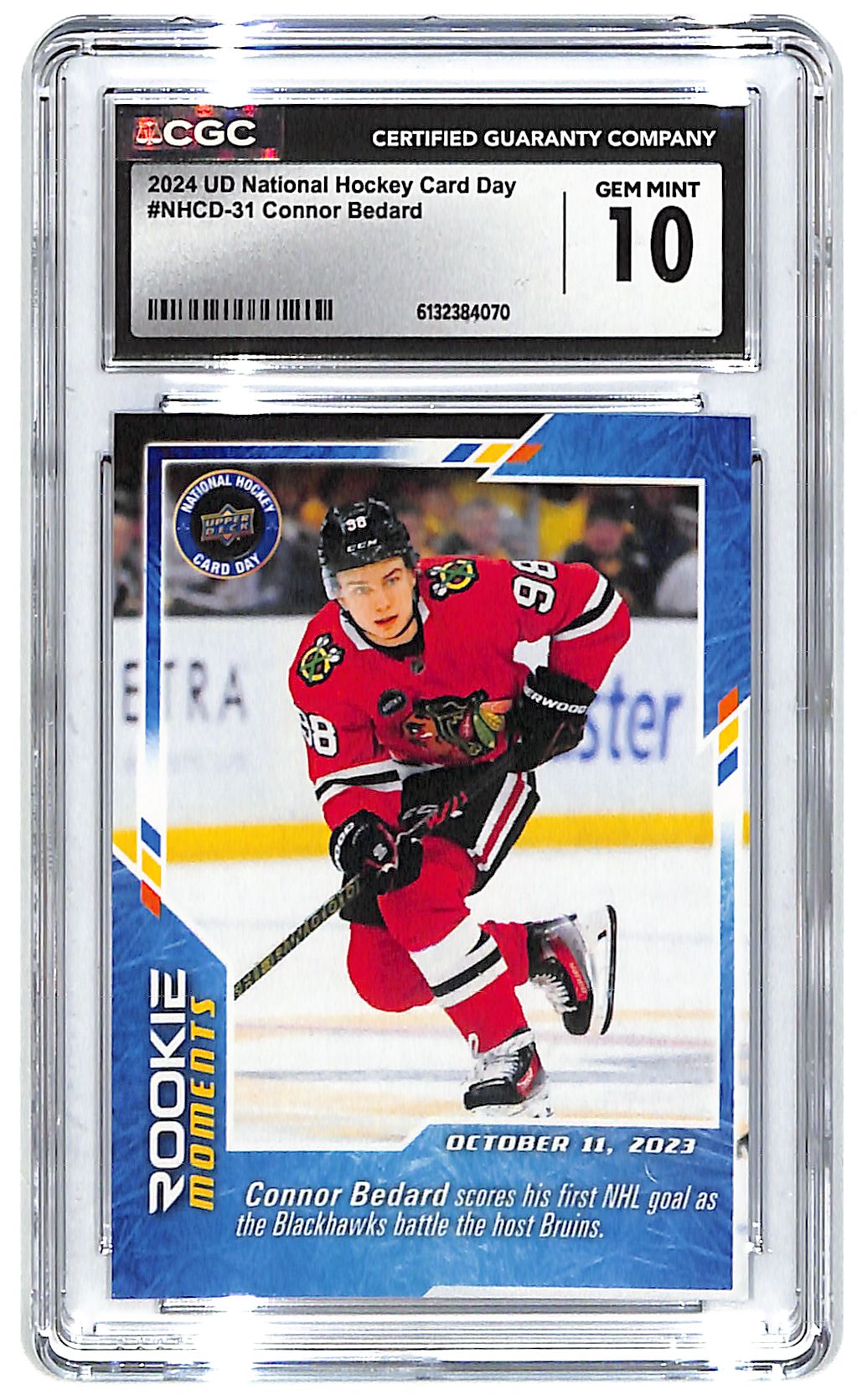 2024 Connor Bedard Upper Deck National Card Day #NHCD-31 CGC Gem Mint 10