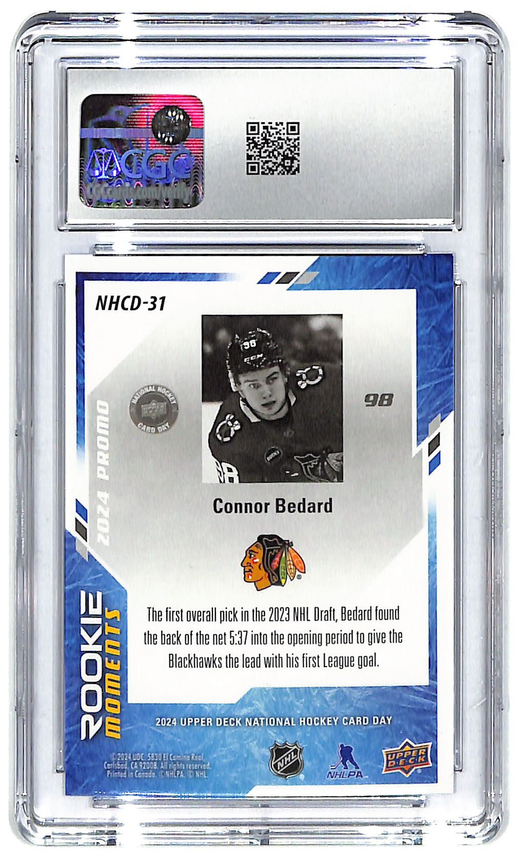 2024 Connor Bedard Upper Deck National Card Day #NHCD-31 CGC Gem Mint 10
