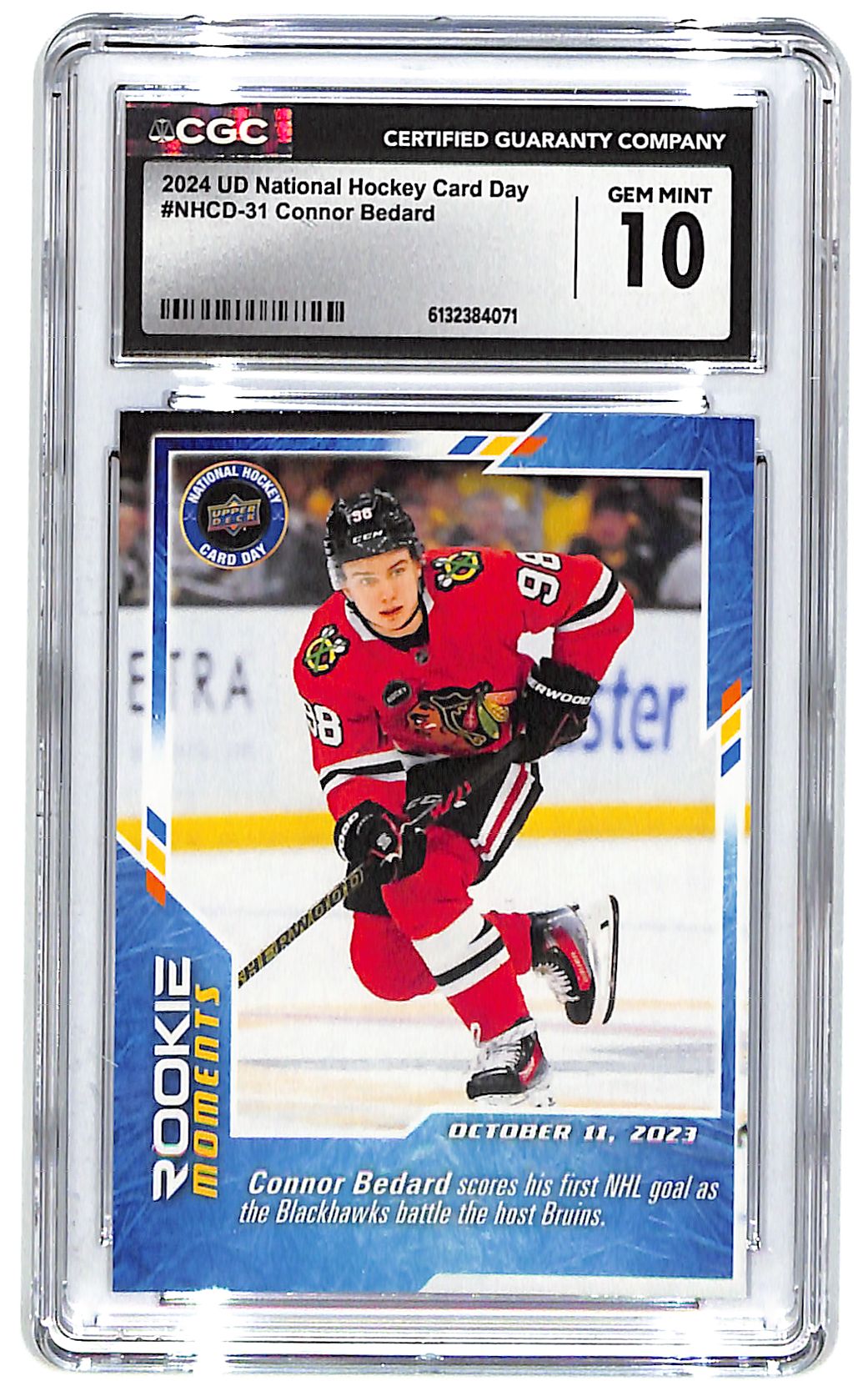 2024 Connor Bedard Upper Deck National Card Day #NHCD-31 CGC Gem Mint 10