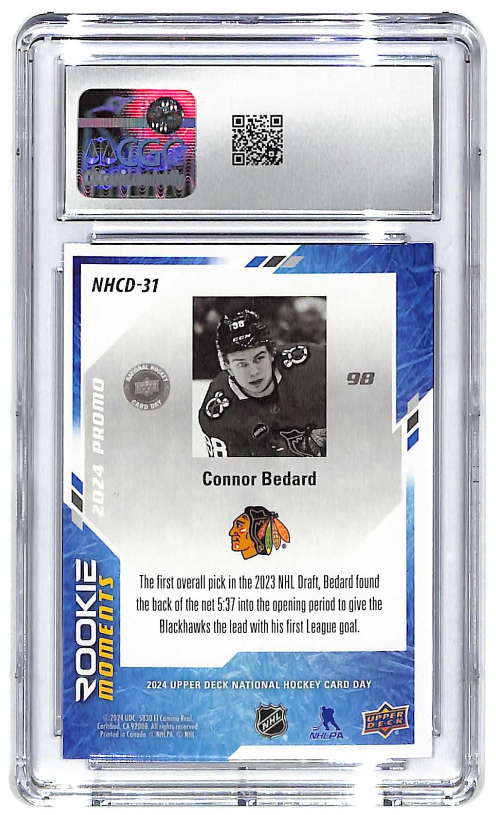 2024 Connor Bedard Upper Deck National Card Day #NHCD-31 CGC Gem Mint 10