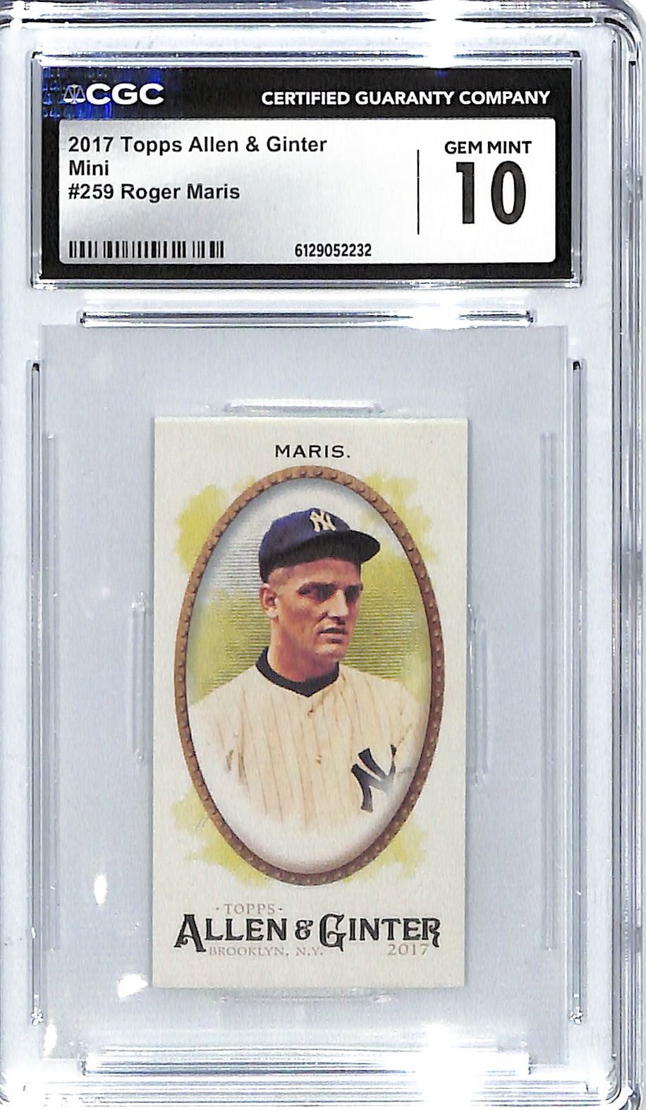 2017 Roger Maris Topps Allen and Ginter Mini #259 CGC Gem Mint 10
