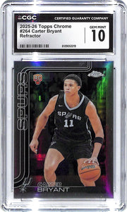 2025-26 Carter Bryant Topps Chrome Refractor #264 CGC Gem Mint 10