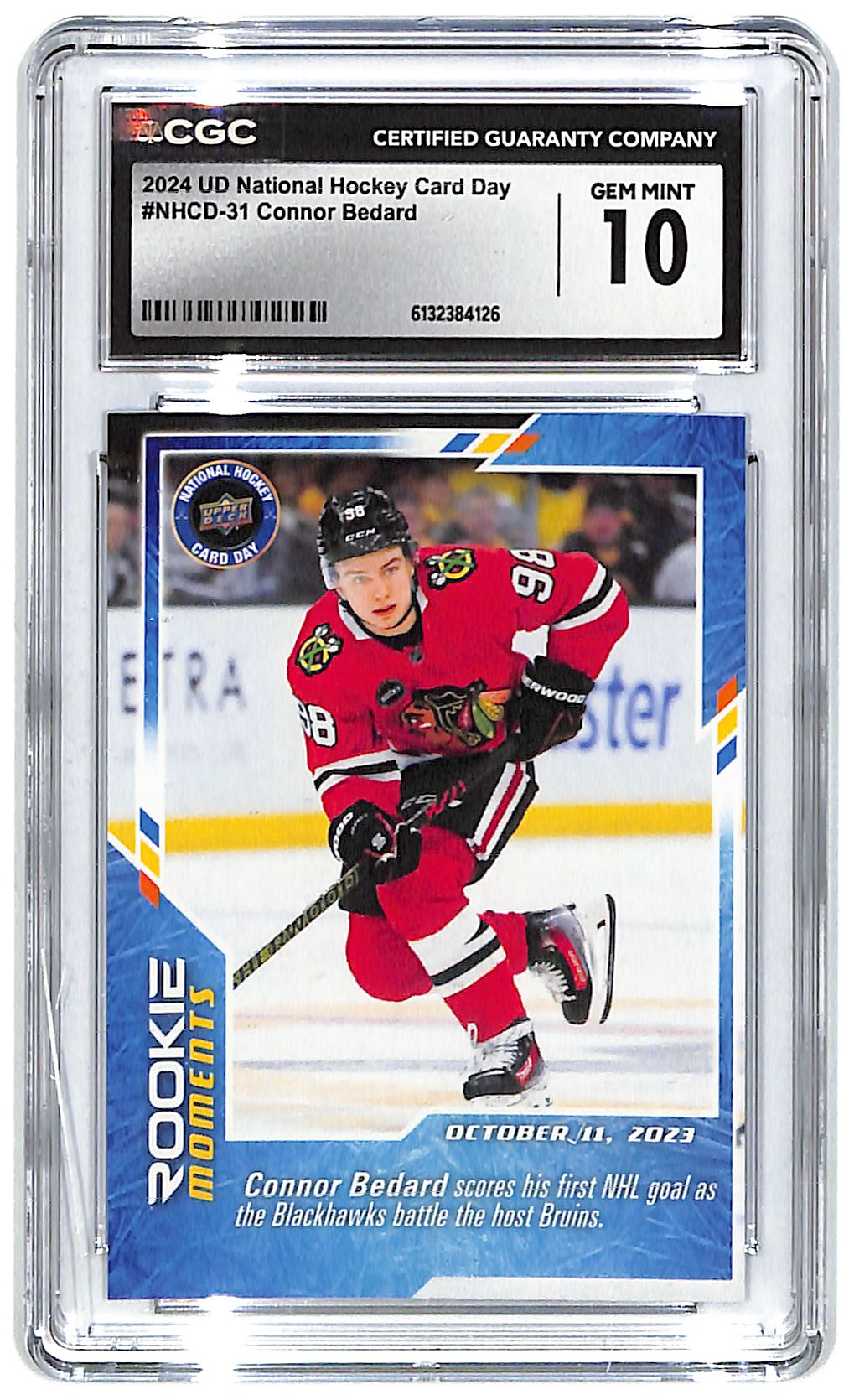 2024 Connor Bedard Upper Deck National Card Day #NHCD-31 CGC Gem Mint 10